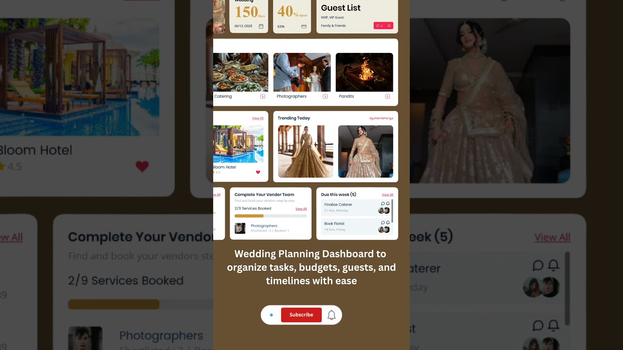 Wedding Planner Admin Dashboard for Event Management Ease