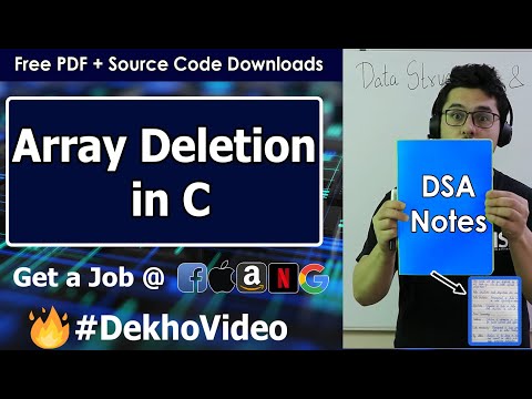 Coding Deletion Operation in Array Using C Language With Notes