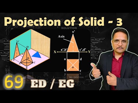 Projection of Solid 3 Example on solid Square Pyramid Projection