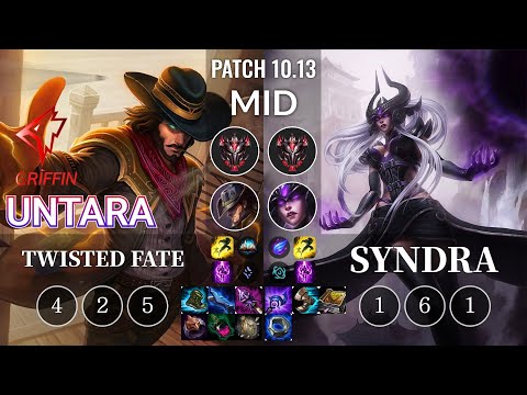 GRF Untara Twisted Fate vs Syndra Mid - KR Patch 10.13