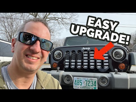 Awesome Jeep Wrangler American Flag Grille Insert Install