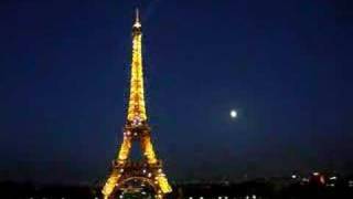 Eiffel Tower and Full Moon