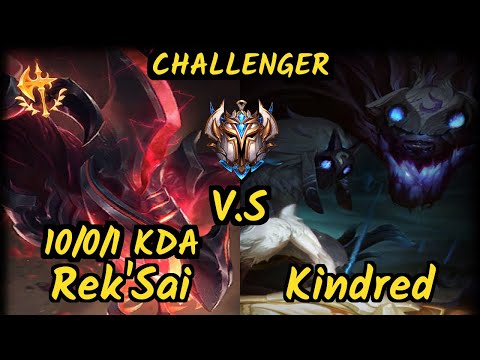 FLA Shrimp (REK'SAI) vs KINDRED - 10/0/1 KDA JUNGLE CHALLENGER GAMEPLAY - BR
