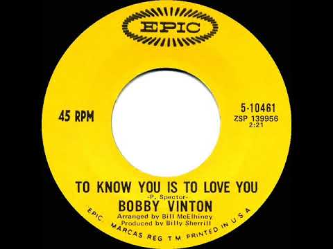 1969 HITS ARCHIVE: To Know You Is To Love You - Bobby Vinton (mono 45)