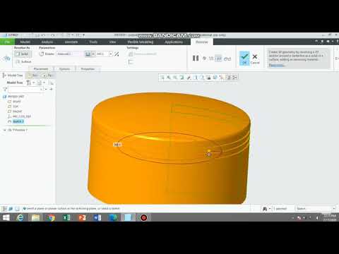 Making Piston in PTC CREO Parametric