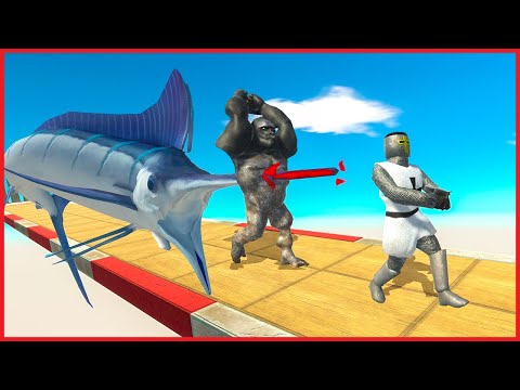 RUNAWAY from DANGEROUS SWORDFISH - Animal Revolt Battle Simulator
