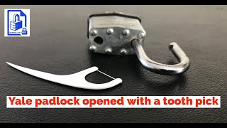 614. How to pick open a padlock with a plastic tooth pick - No need for a key 👀🔑 #shorts