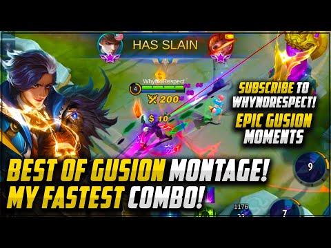 GUSION MONTAGE 2020 | OUTPLAY, 1 SECOND COMBO, SMOOTH DASH, TOWER DIVE | WhyNoRespect MLBB