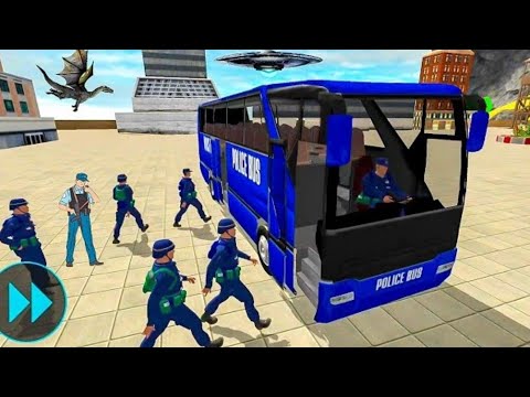 New Black US Police Off-Road Coach Bus Mountain Driving Simulator #1 Android Game