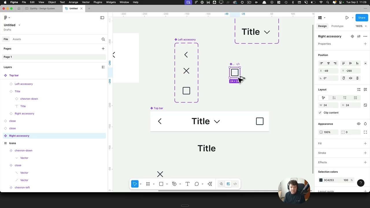 Figma tutorial: use nested instances to create complex component variants