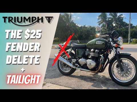 Triumph $25 Fender Delete and light! EASY DIY! T100 Thruxton, Scrambler, Bonneville Motorcycle