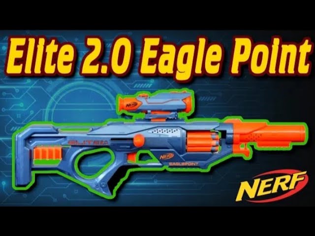 Vídeo relacionado con Hasbro Nerf Elite 2.0 Eaglepoint RD-8, Blaster de Juguete, 16 Dardos, Visor y Cañón Desmontables, Juegos de Exterior para Niños y Niñas de 8 Años o Más, Tambor Recargable