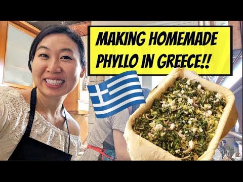 MAKING HOMEMADE PHYLLO (FROM SCRATCH) IN GREECE!!