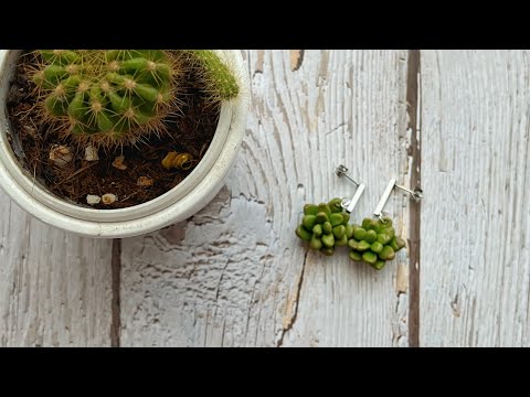 #1 Tutorial of making succulent plant earrings with polymer clay # Diy #clay
