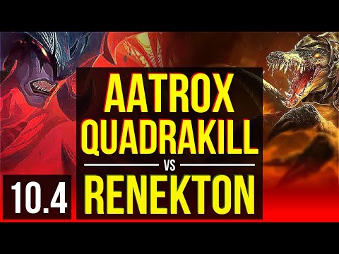AATROX vs RENEKTON (TOP) | Quadrakill, 8 solo kills, Legendary | Korea Grandmaster | v10.4