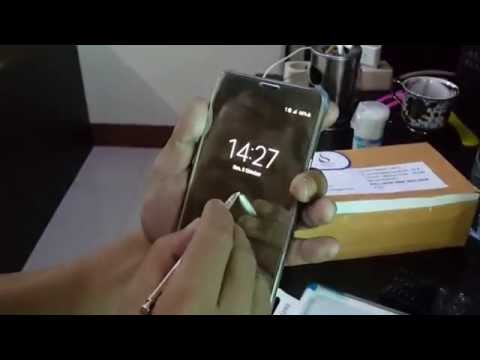 Samsung Galaxy Note 5 Case S-View Clear Flip Cover Folio- Gold Unboxing And Review