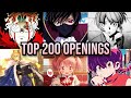 My Top 200 Anime Openings 2025 Update