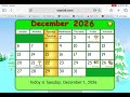 Starfall Calendar December 2026