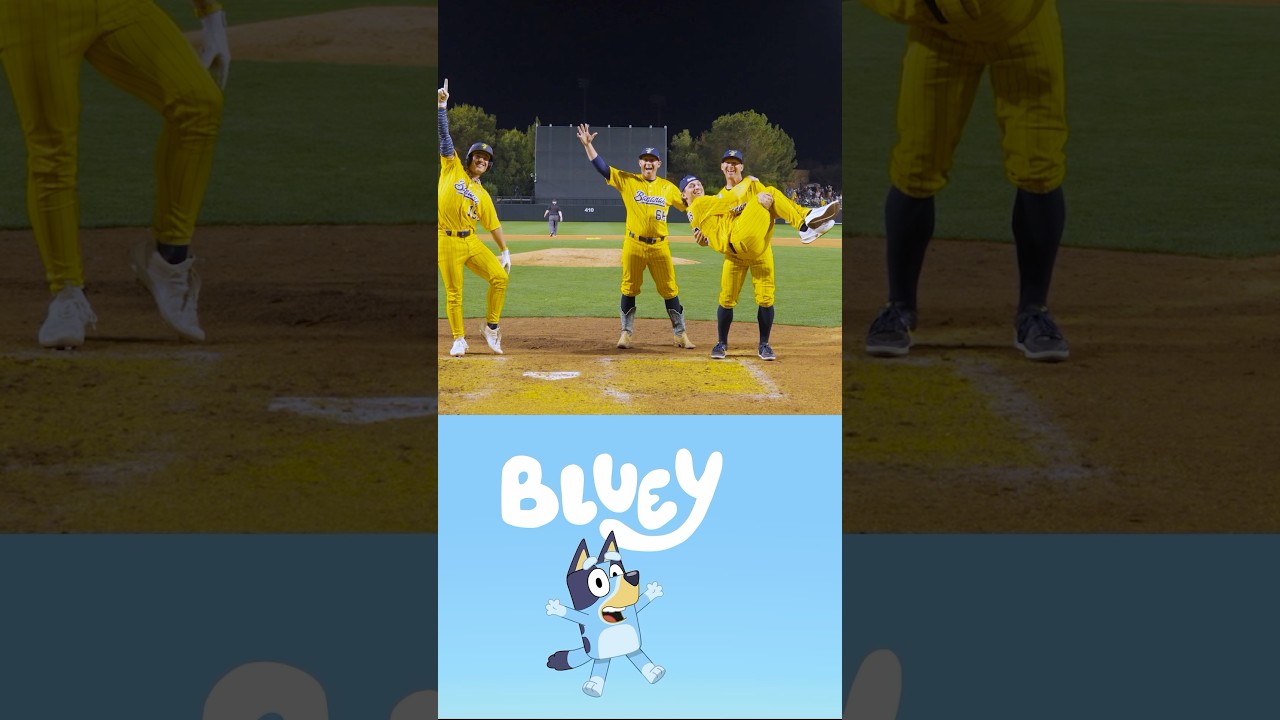 Savannah Bananas and Bluey cross over episode #shorts#bluey #funny#dance#tv#superbowl#baseball#dance