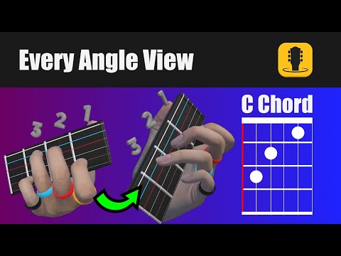 How To Play C Major Chord On Guitar - 3D & 360° Hand View