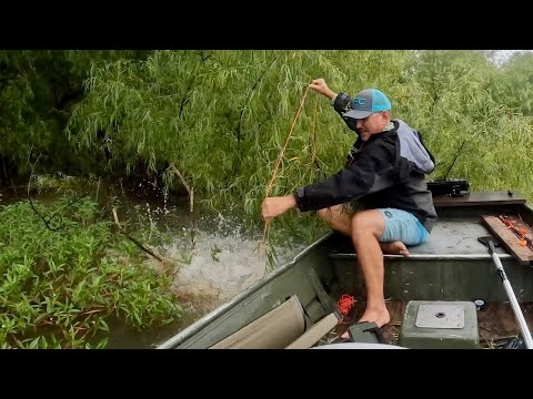 Fishing a Remote River and Something Attacked our Giant Fish on a Hand Line!
