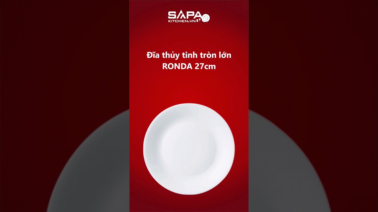 Đĩa thủy tinh tròn lớn Ronda 27 cm