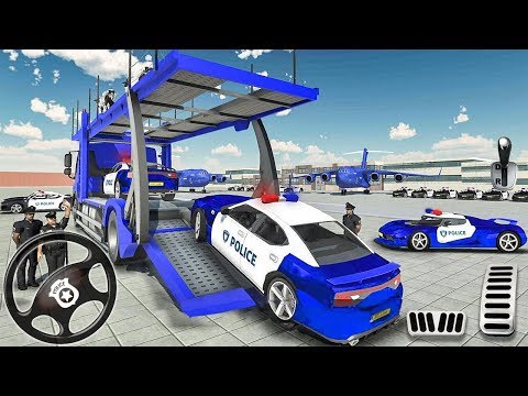 Transporting Vehicles in Cargo Plane - US Police Car Transporter Truck Driving - Android Gameplay