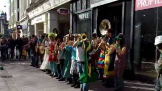Fanfarle - on the streets of Cardiff, doing 'The Lion Sleeps Tonight'