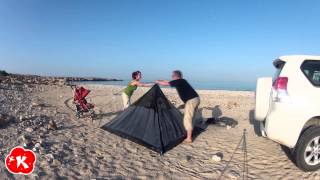 preview picture of video 'Tent rising on the White Beach in Oman'