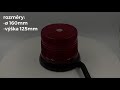 Červený LED maják 12/24V - 40x LED / magnet / ECE R10 (ø160 x 125 mm) - Video Youtube