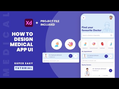Mobile App UI Design in Adobe XD Medical App UI Healthcare App UI Speed Art Tutorial 2021