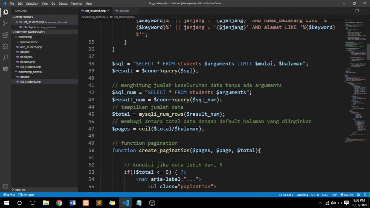 05.  Membuat Fitur Search dan Pagination dengan PHP
