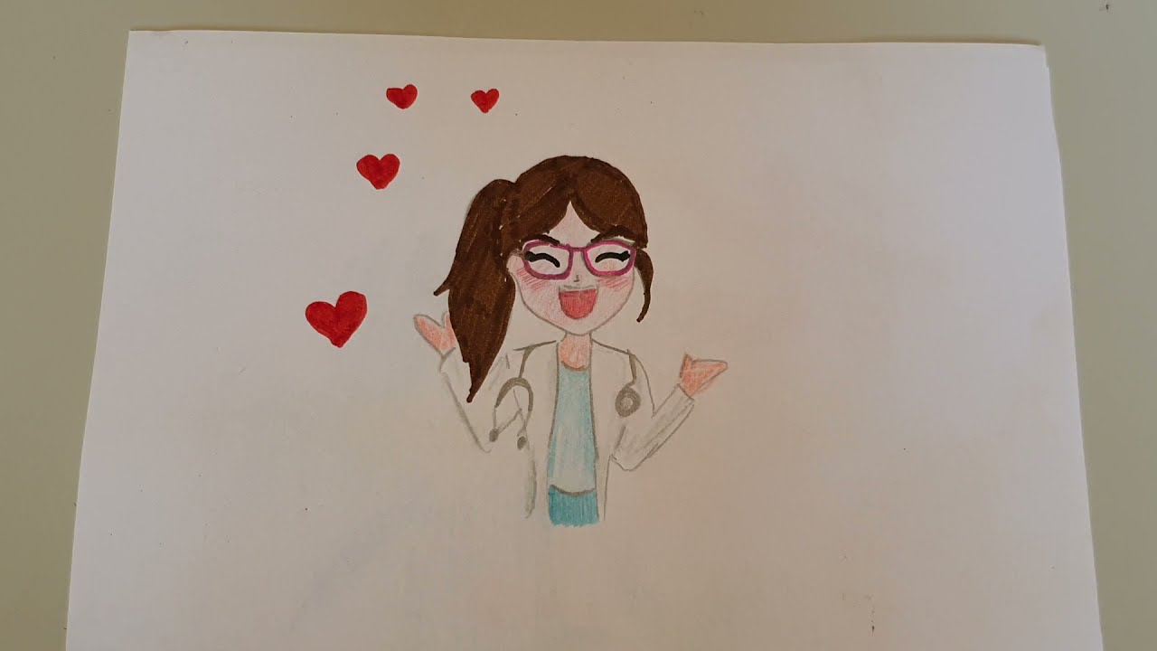 como desenhar uma médica , kawaii fácil