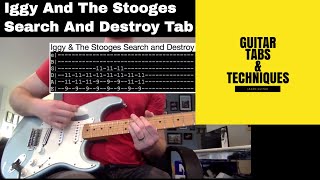 Iggy and The Stooges Search And Destroy Guitar Lesson With Tabs Including Solos Raw Power