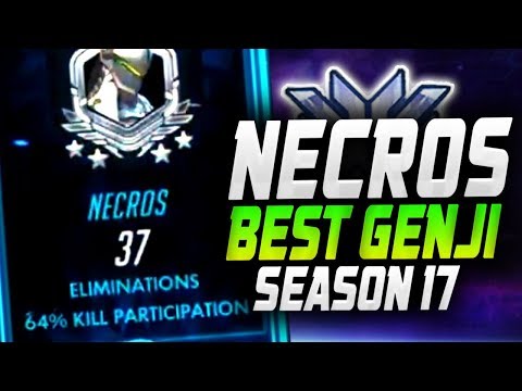 INSANE NANO GENJI - NECROS! 37 ELIMS! [ OVERWATCH SEASON 17 TOP 500 ]