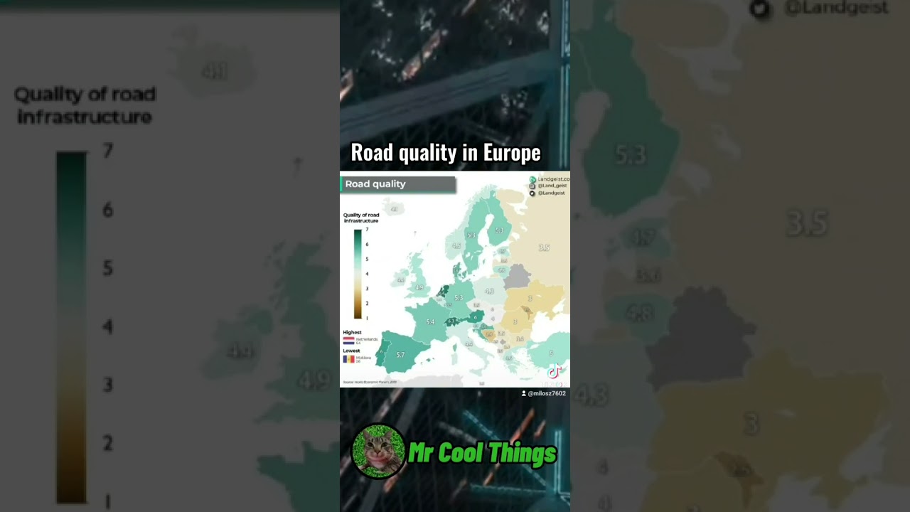 Road quality in Europe #shorts #maps #geography #fyp #europe