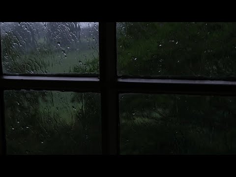 ASMR. Stormy rain on cottage window and distant thunder to help you relax and sleep. Dark aesthetic