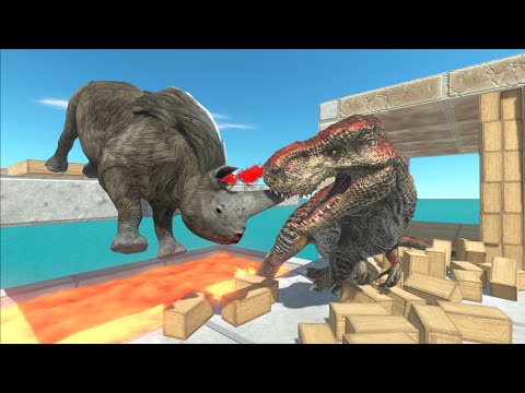 Escape the dangerous challenges through the narrow path - Animal Revolt Battle Simulator