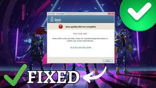 Fix Java Error Code 1603 || Java Install Did Not Complete Error Code 1603 || Java Setup Incomplete