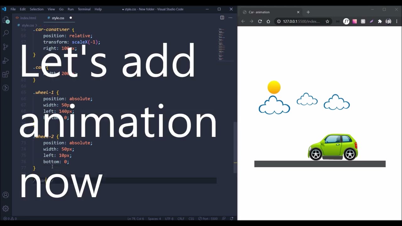 Moving Car Animation using HTML and CSS   Keyframes
