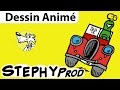 Dessin animé vacances, la voiture de l'escargot ...