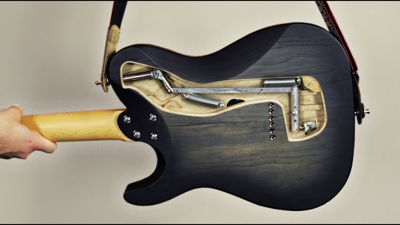 The B-Bender Guitar (the strap pulls the b string) - YouTube