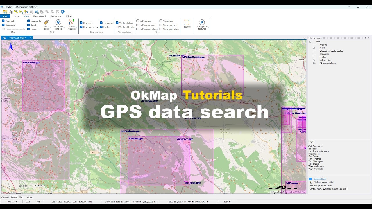 OkMap Tutorial - Indicizzare e ricercare i file di dati GPS