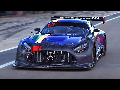 Kimi Antonelli testing the Mercedes AMG GT3 EVO racecar on track *6.2L N/A V8 intake Noises*
