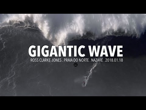 Gigantic Wave: Ross Clarke-Jones @ Nazaré, Portugal - 2018.01.18 [Surf, Big Waves, 4K]