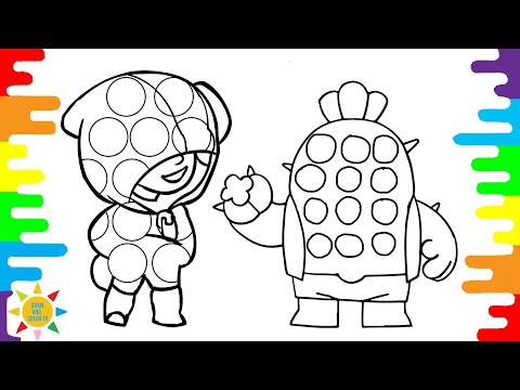 POP IT Coloring Page | Pop It Leon Brawl Stars|Pop It Spike Brawl Stars Coloring | Alan Walker-Force