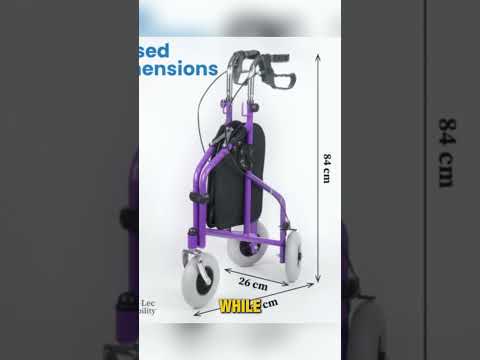 MobiWalk® Tri Walker Indoor & Outdoor | Lightweight Folding 3 Wheeled Walker with Basket & Tray | Tri Walker with Large Wheels