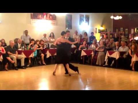  Mariela Soledad Chaves  and  Samuel Scalco  are  dancing  to  the  tango  "  La Melodia Del Corazon  "  by  Edgardo Donato