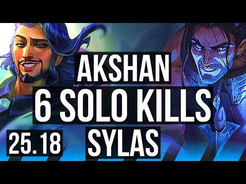 AKSHAN vs SYLAS (MID) | Quadra, 6 solo kills, Godlike | EUW Master | 25.18