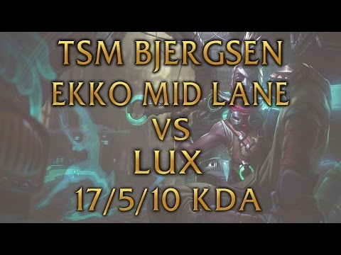 TSM Bjergsen in Korea - 17/5/10 Ekko Mid Lane vs Lux - Solo Queue Reply Korean - Season 5 2015